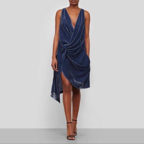 Kenneth Cole Twist Wrap Velvet Dress - Picture 1 of 5